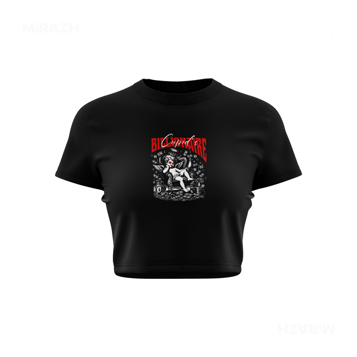 CupidCashThrone Fitted Crop Top 01 Black