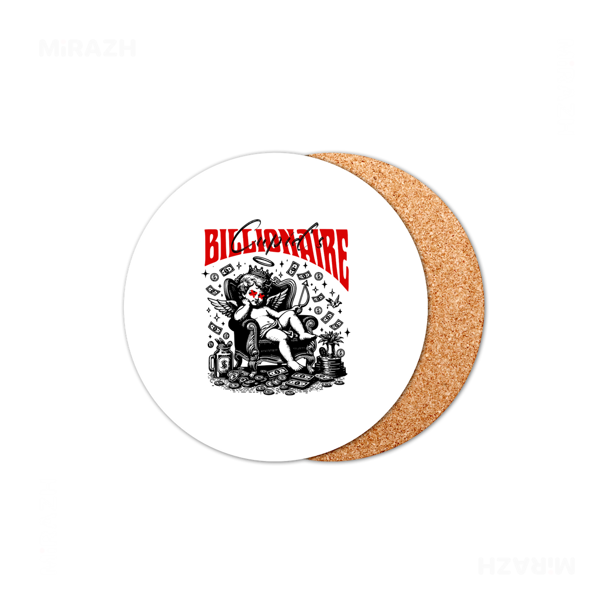 CupidCashThrone High Gloss Coaster 01 Round