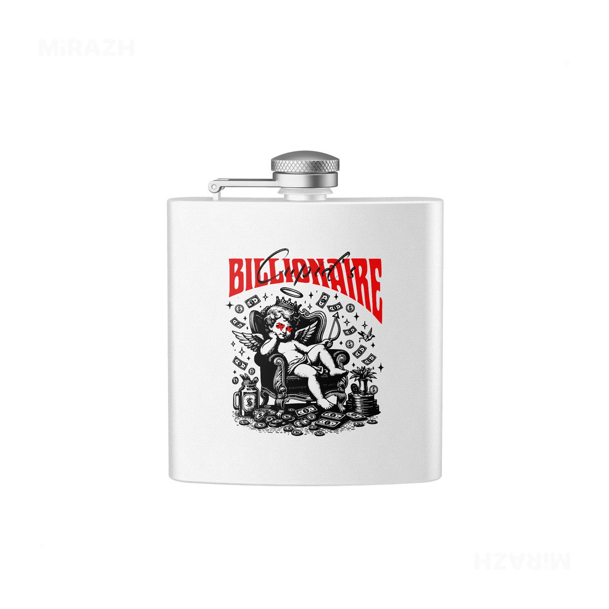 CupidCashThrone Hip Flasks 01 White