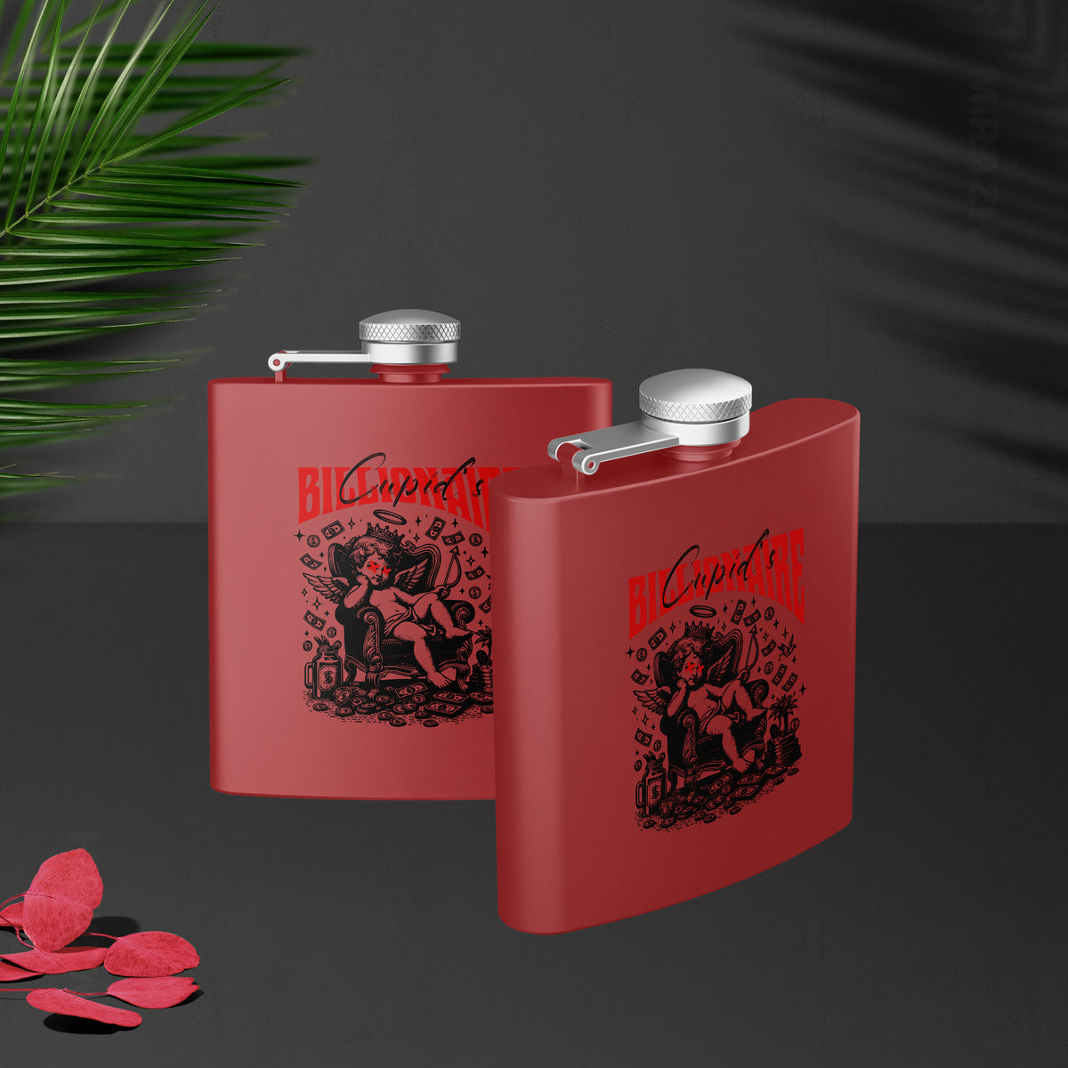 CupidCashThrone Hip Flasks 02 Red