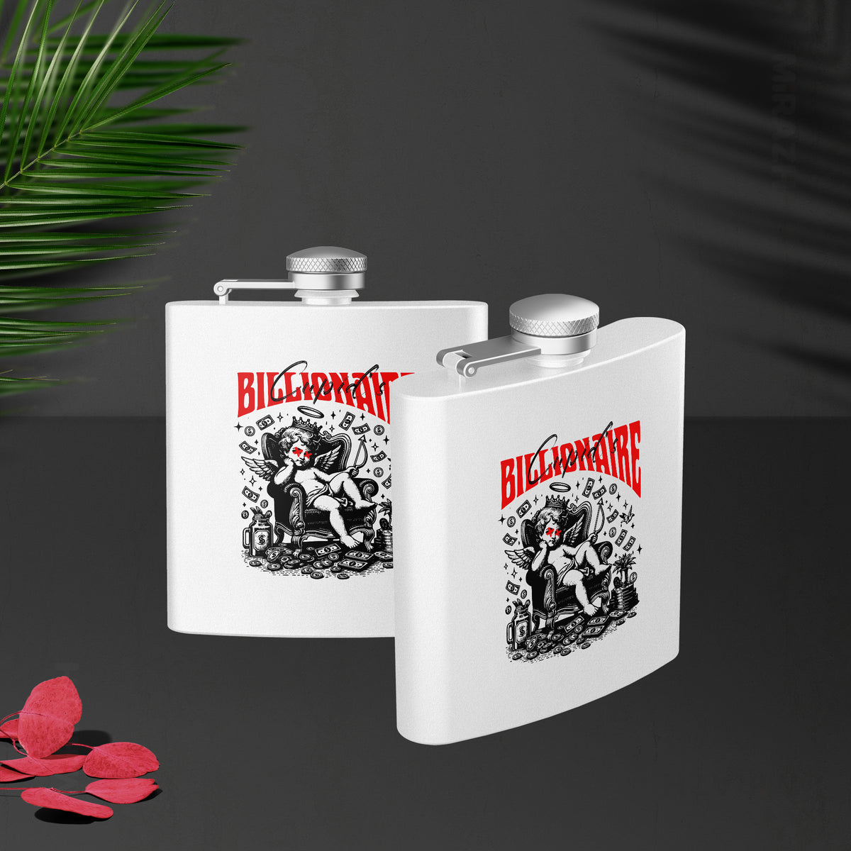 CupidCashThrone Hip Flasks 02 White