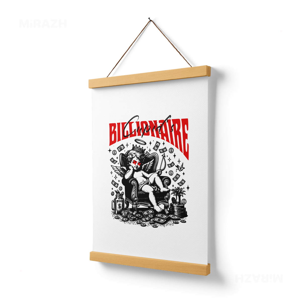 CupidCashThrone Magnetic Hanger Poster 03 Natural Wood