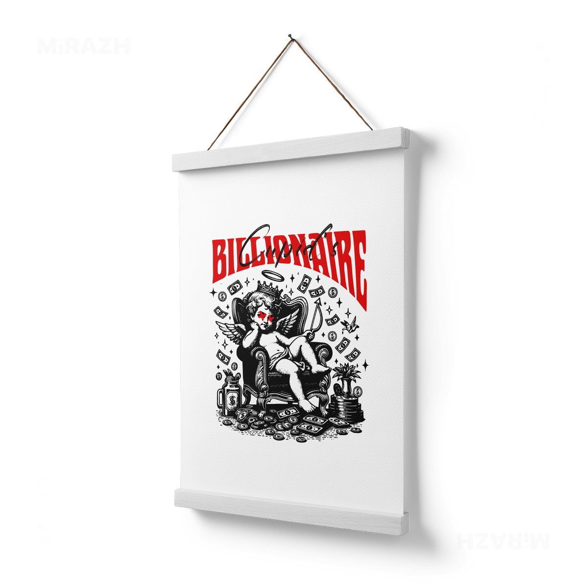 CupidCashThrone Magnetic Hanger Poster 03 White Wood