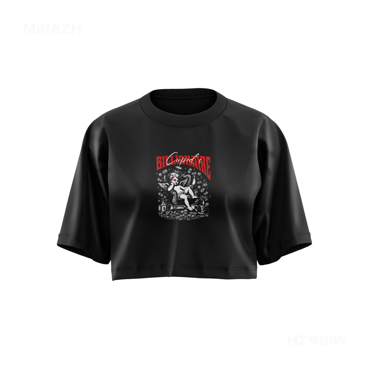 CupidCashThrone Over Sized Crop Top 01 Black