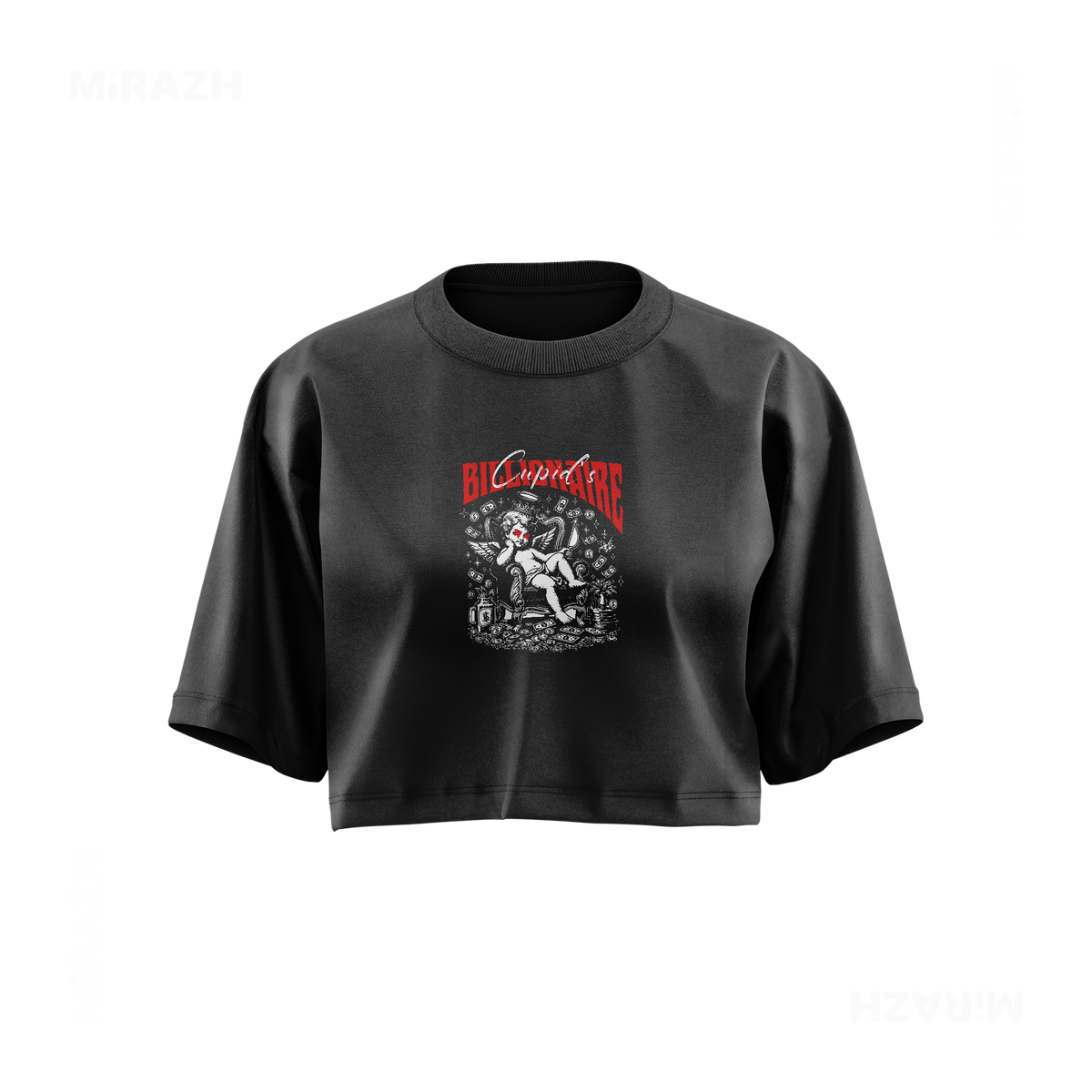 CupidCashThrone Over Sized Crop Top 01 Faded Black