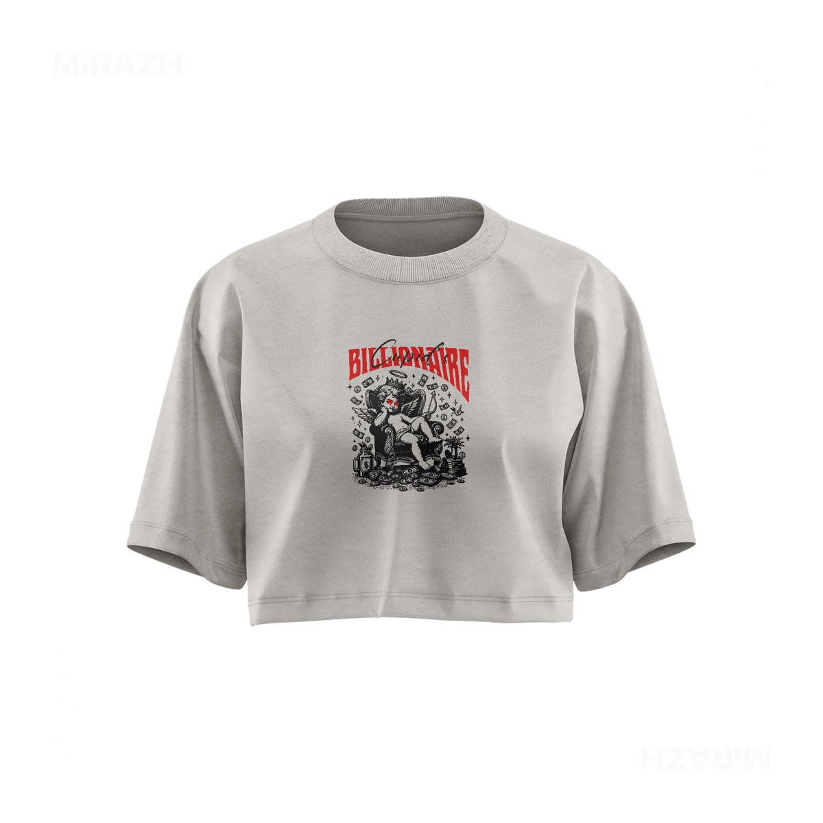 CupidCashThrone Over Sized Crop Top 01 Faded Bone