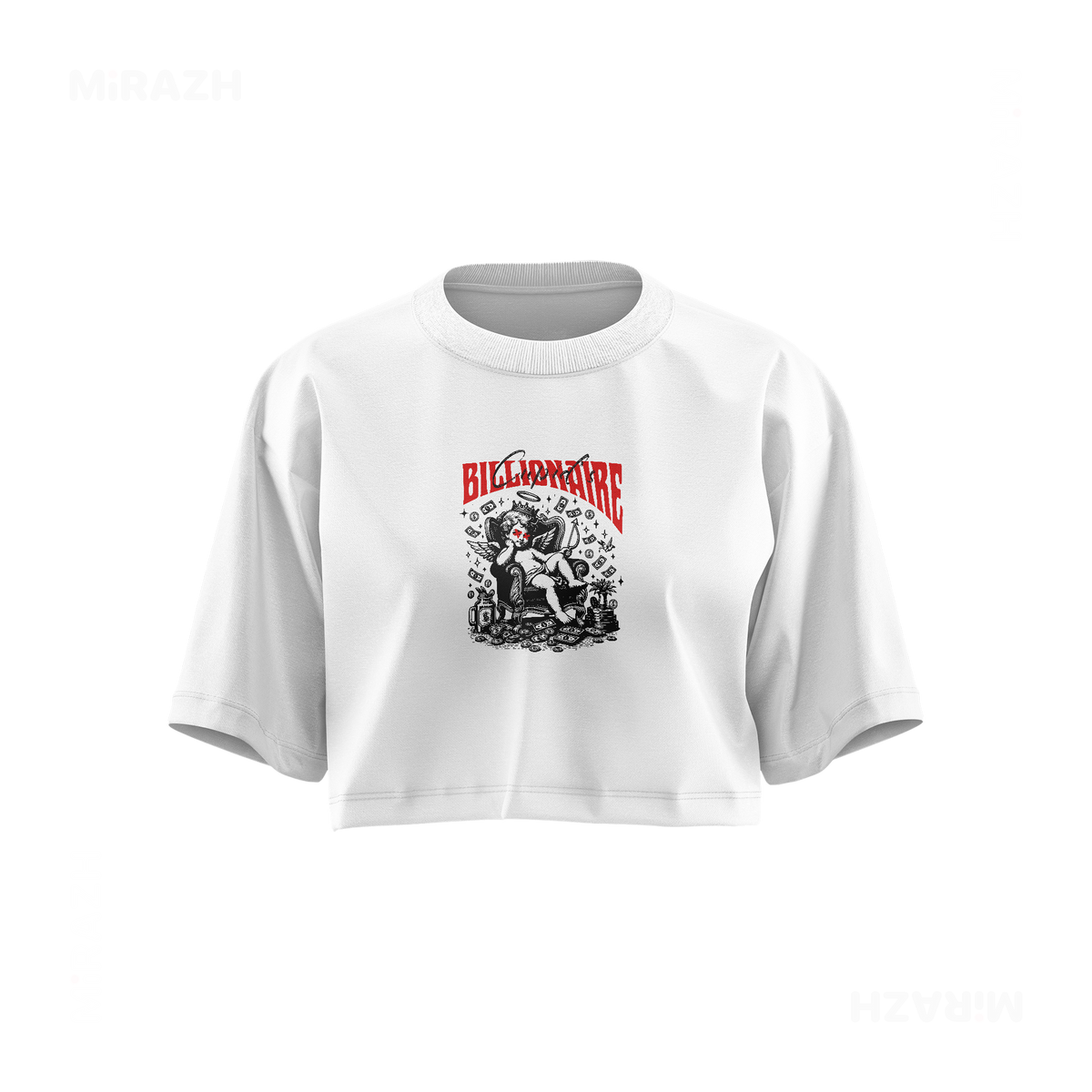 CupidCashThrone Over Sized Crop Top 01 White