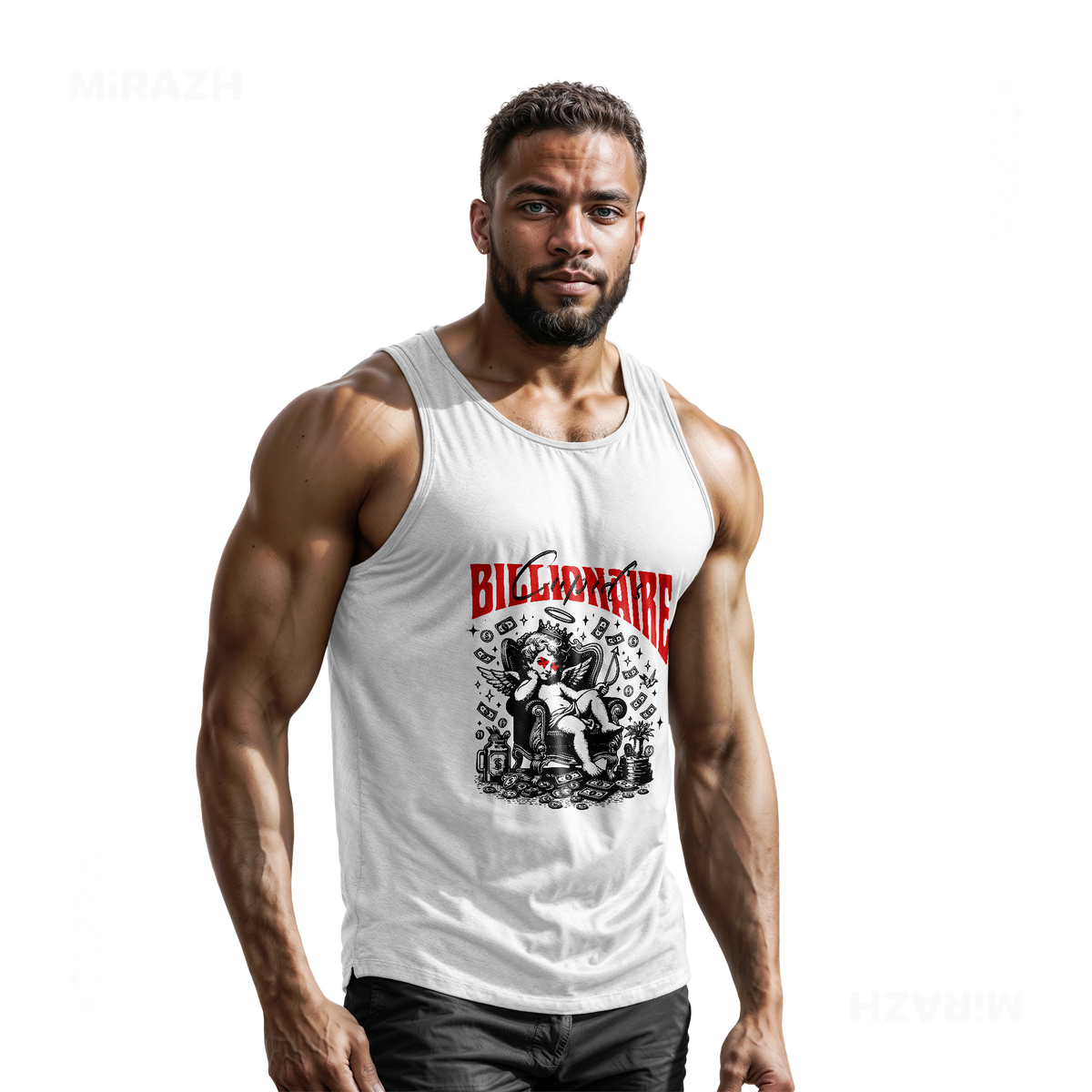 CupidCashThrone Tank Tops 02 White