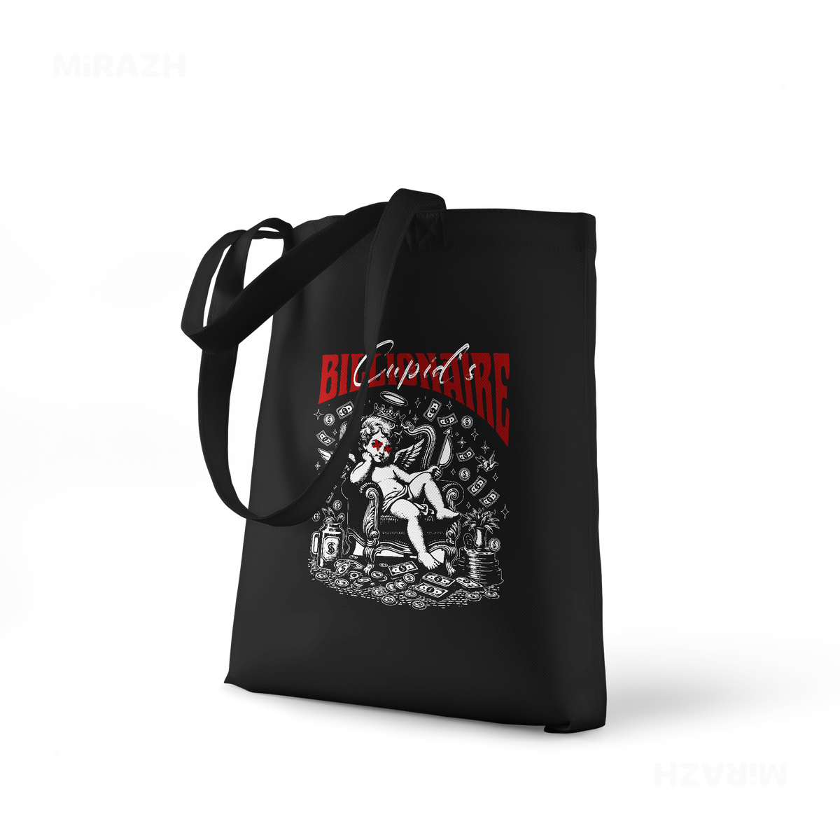 CupidCashThrone Tote Bags 01 Black