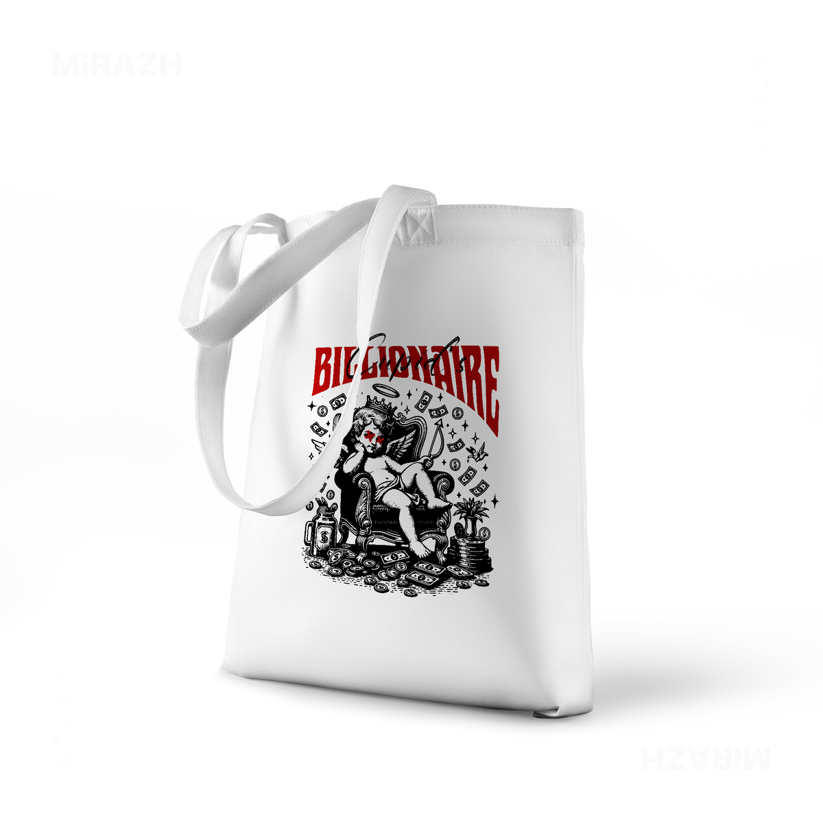 CupidCashThrone Tote Bags 01 White