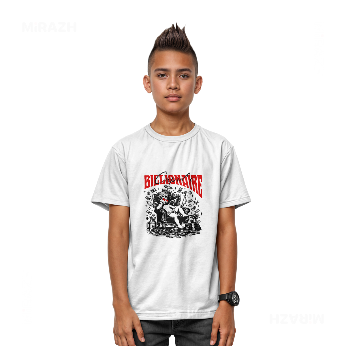 CupidCashThrone Youth T Shirt 03 White