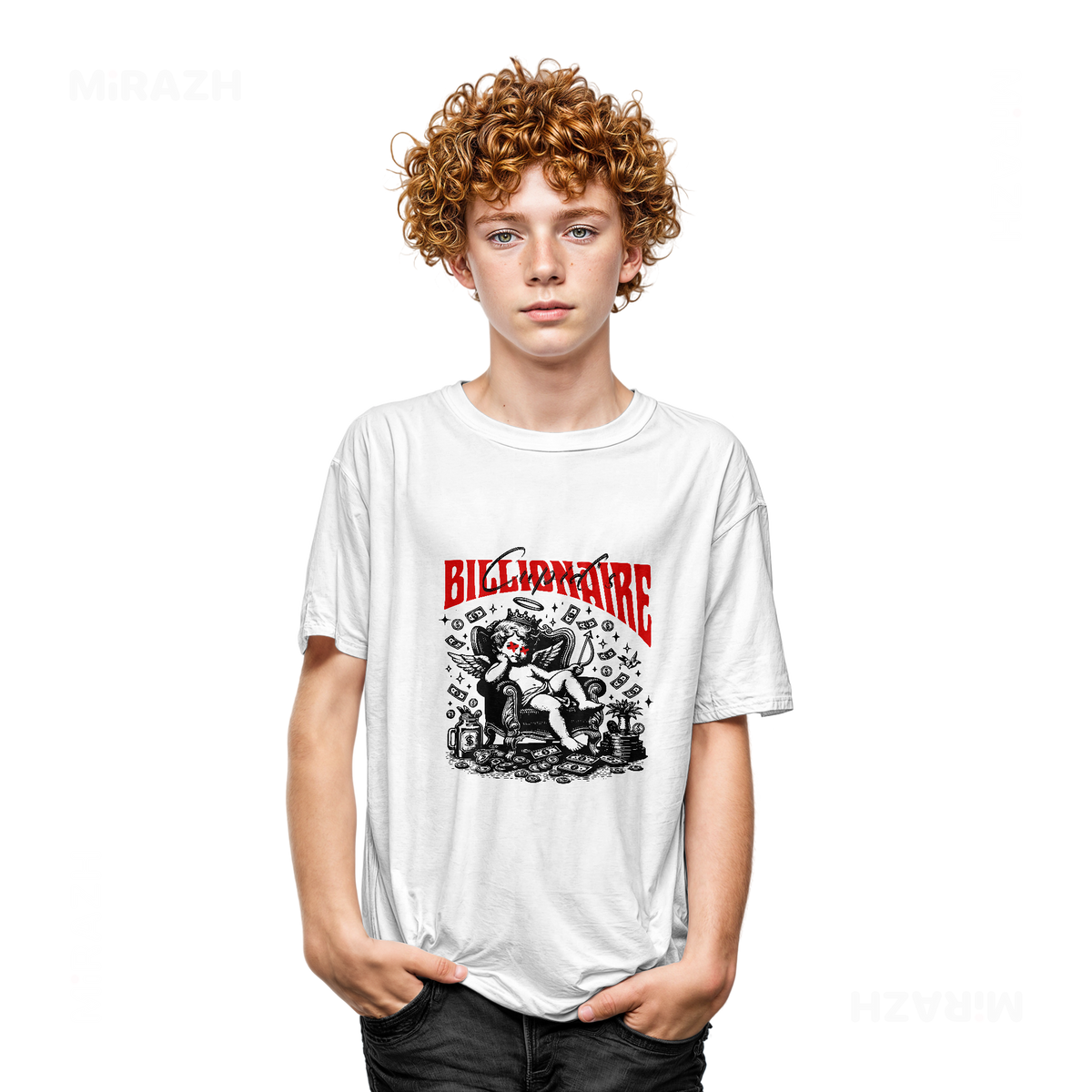 CupidCashThrone Youth T Shirt 05 White