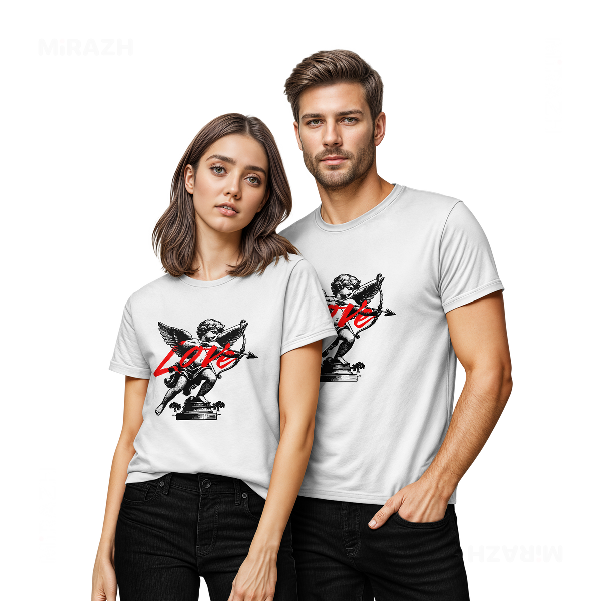 CupidLoveStruck Couple T Shirt 02 White