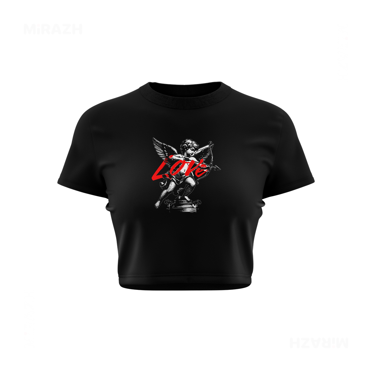 CupidLoveStruck Fitted Crop Top 01 Black