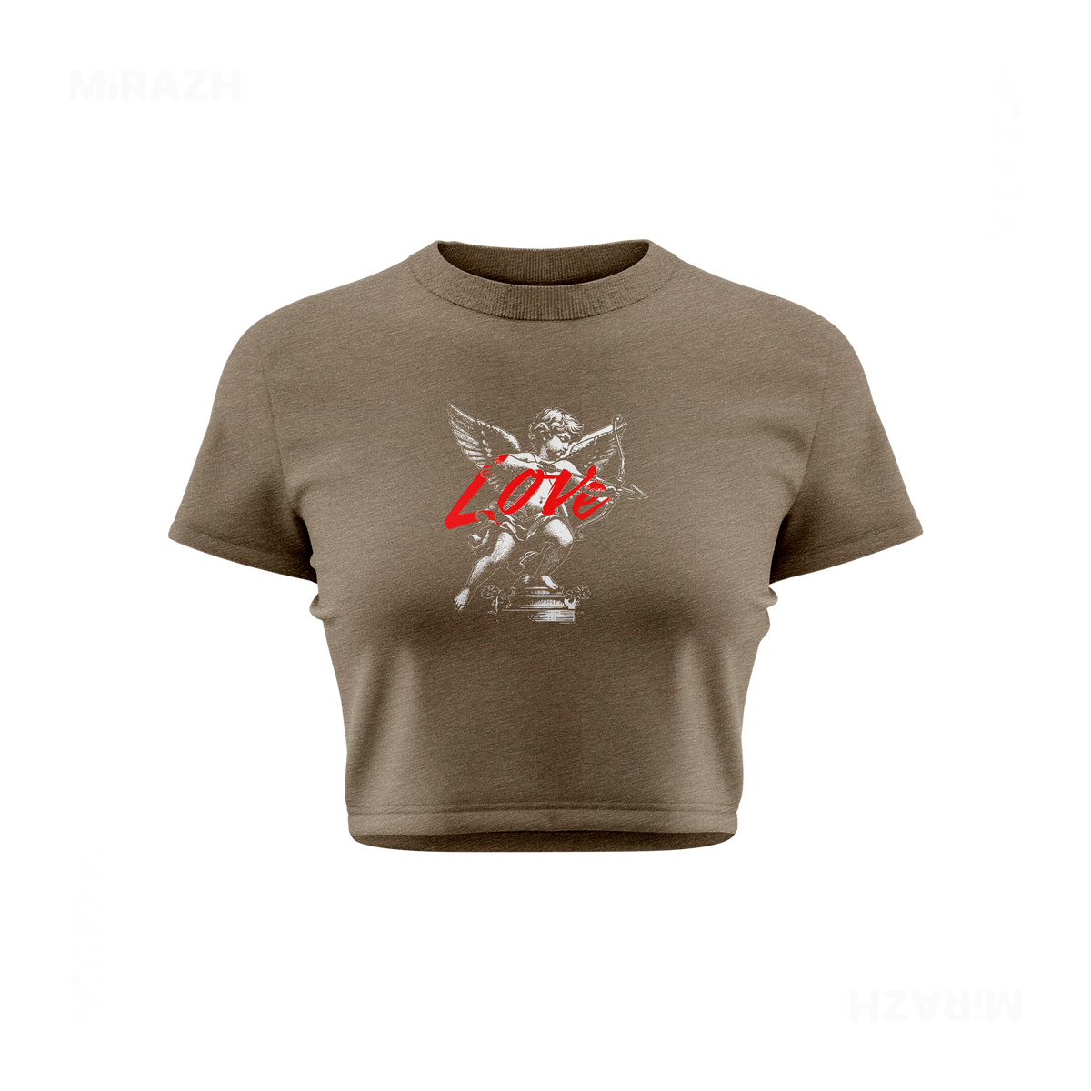 CupidLoveStruck Fitted Crop Top 01 Heather Olive