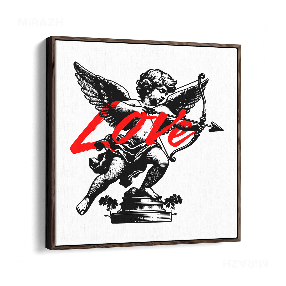 CupidLoveStruck Framed Canvas 04 Dark Wood