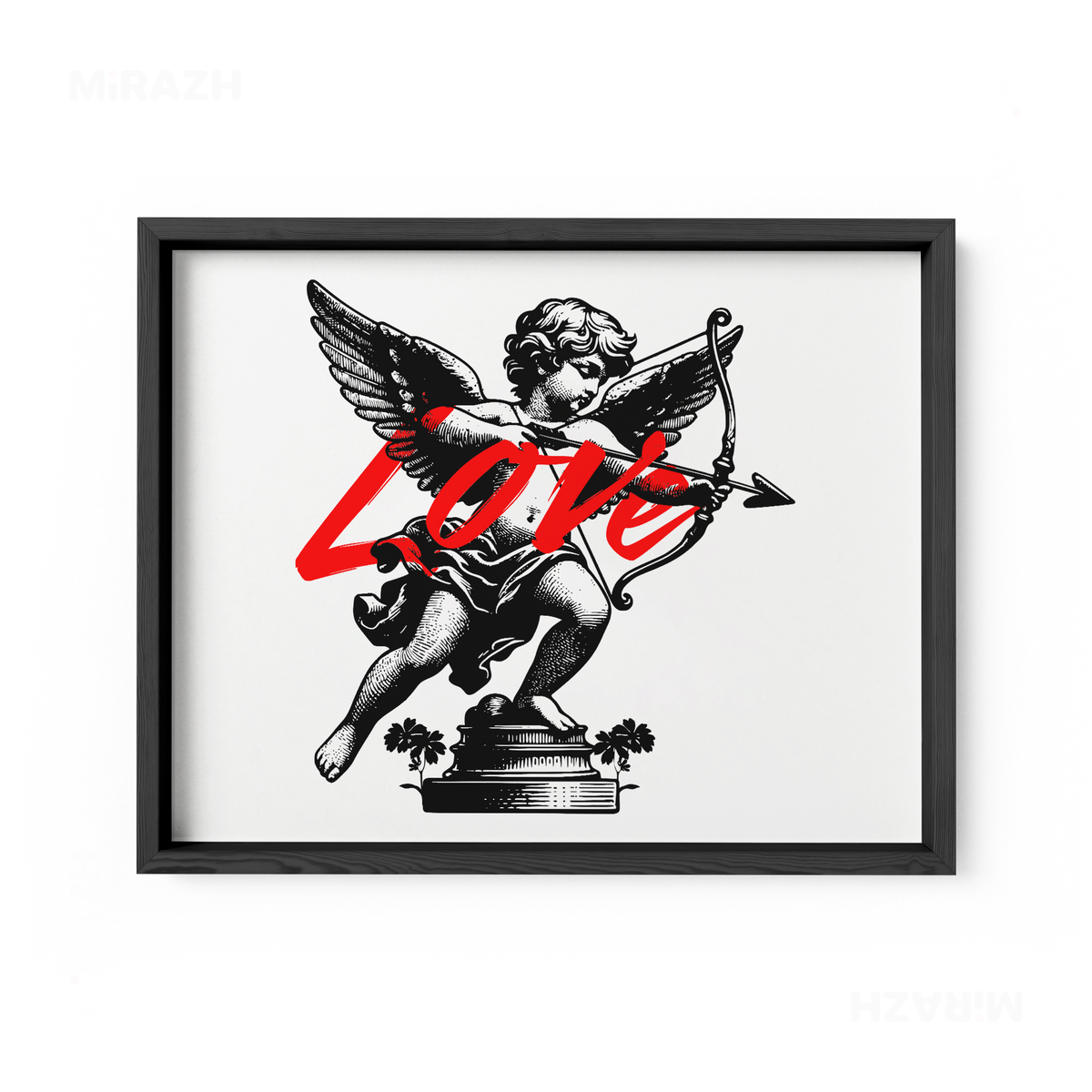 CupidLoveStruck Framed Poster 03 Black Wood