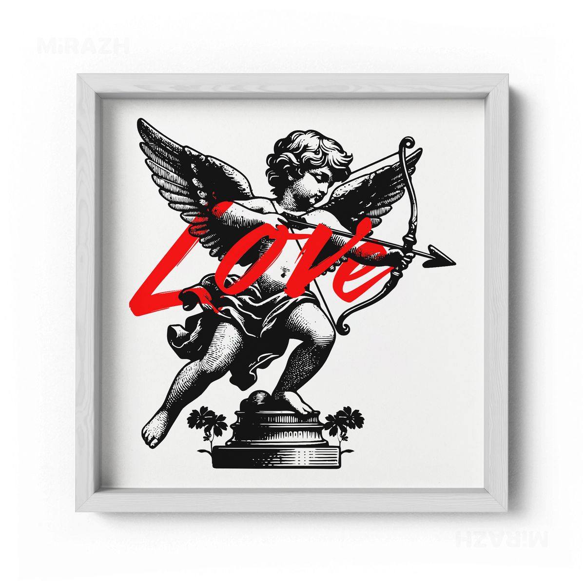 CupidLoveStruck Framed Poster 04 White Wood