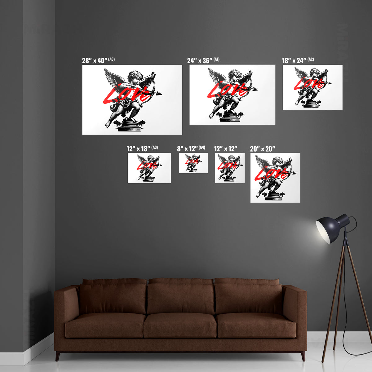 CupidLoveStruck Framed Poster 06 Black Wood