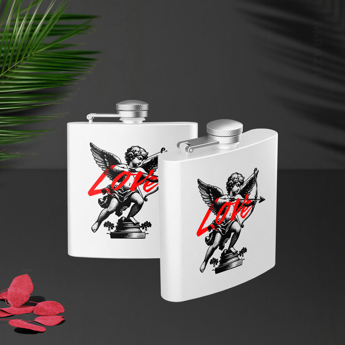 CupidLoveStruck Hip Flasks 02 White