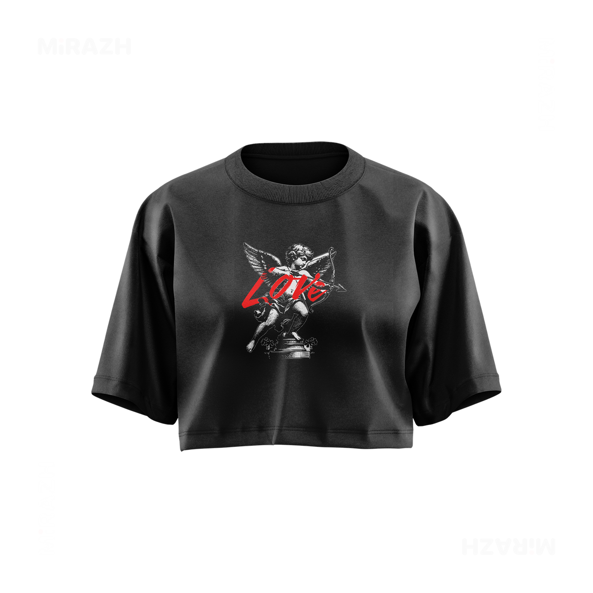 CupidLoveStruck Over Sized Crop Top 01 Faded Black