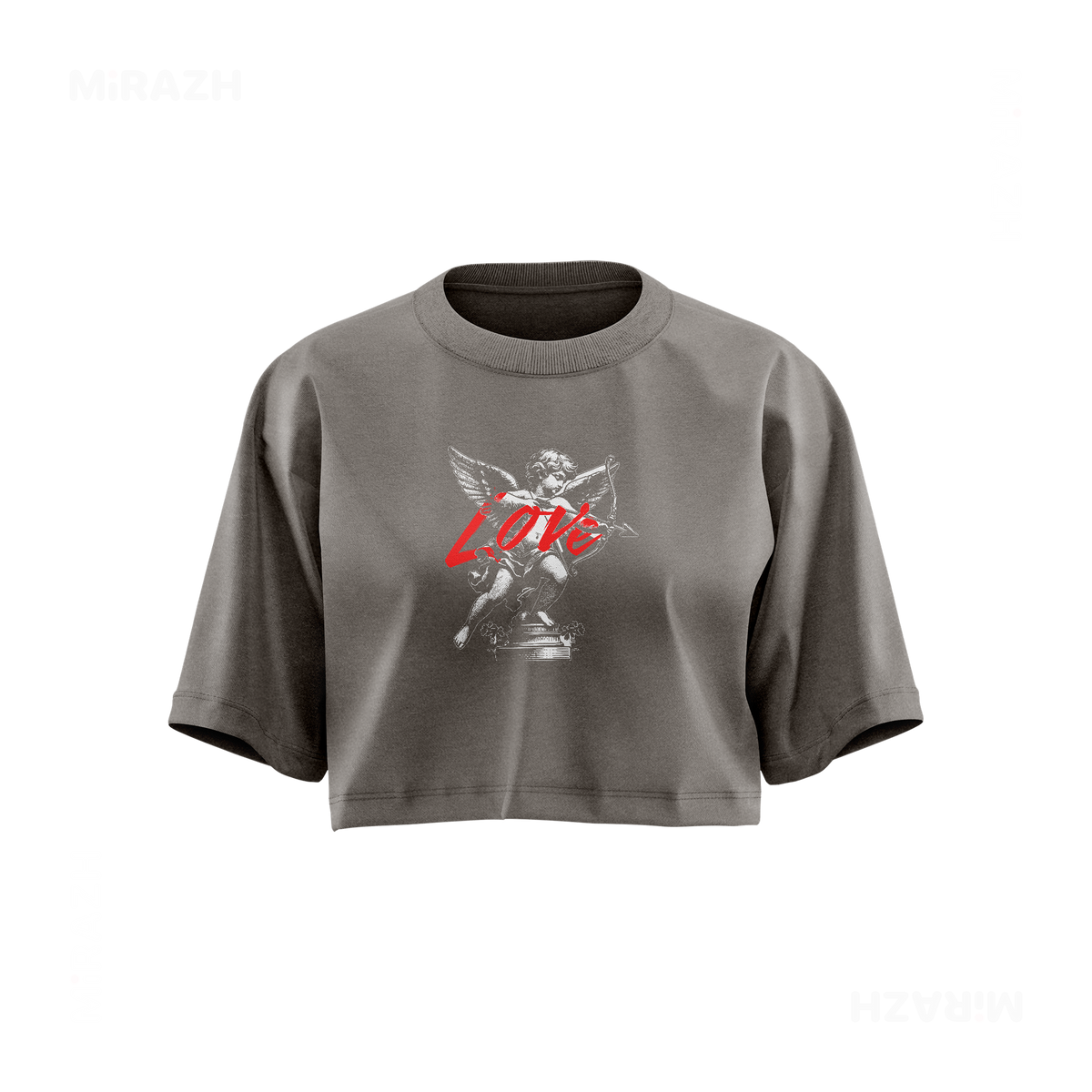CupidLoveStruck Over Sized Crop Top 01 Faded Grey
