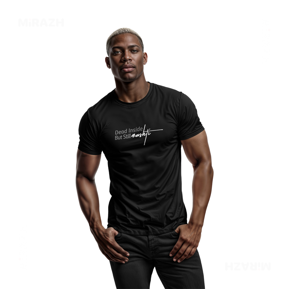 DeadInsideButStillMashti Adult T Shirt 02 Black