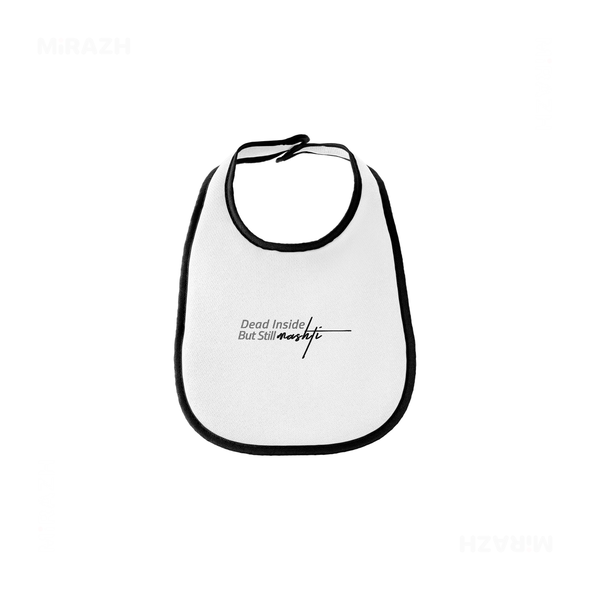 DeadInsideButStillMashti Baby Bibs 01 White Black