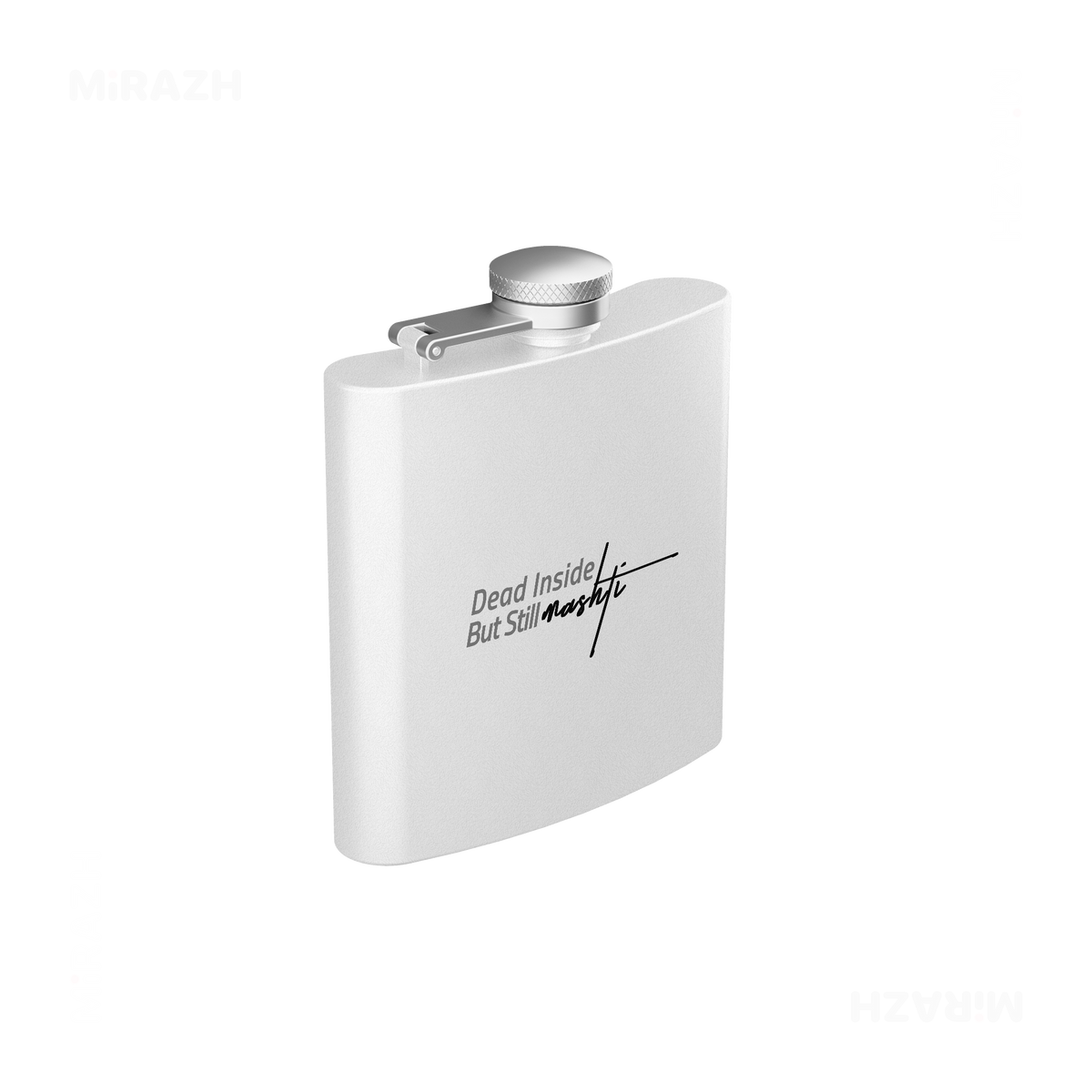 DeadInsideButStillMashti Hip Flasks 03 White
