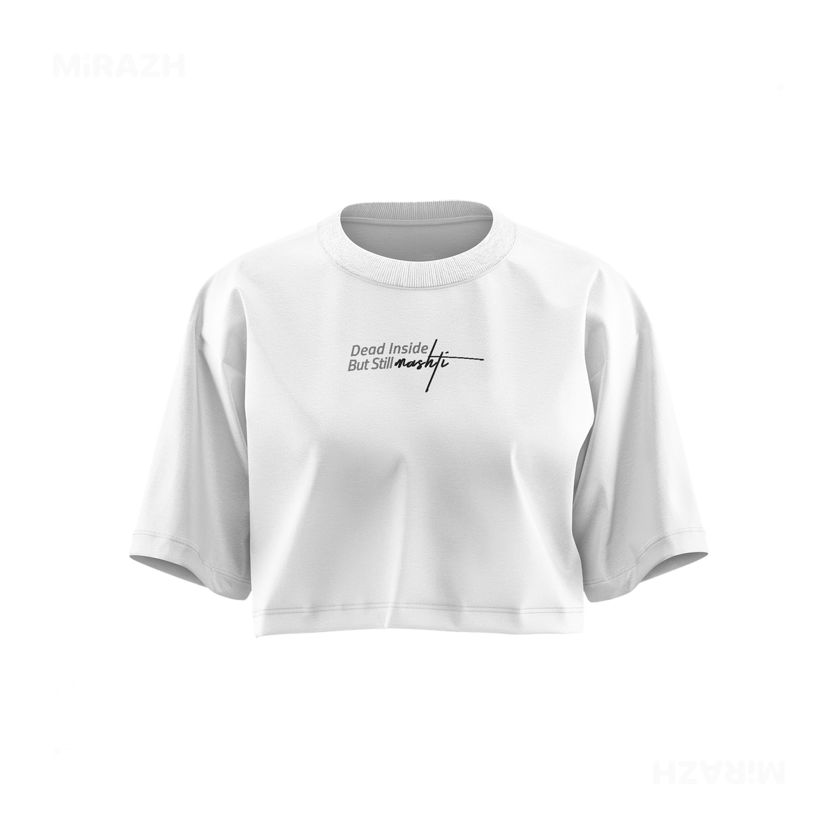 DeadInsideButStillMashti Over Sized Crop Top 01 White