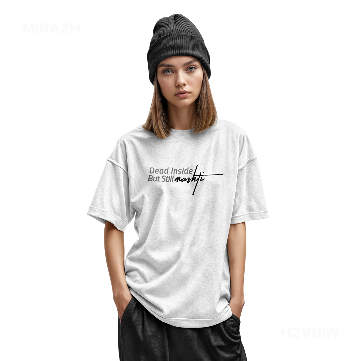 DeadInsideButStillMashti Youth T Shirt 02 White