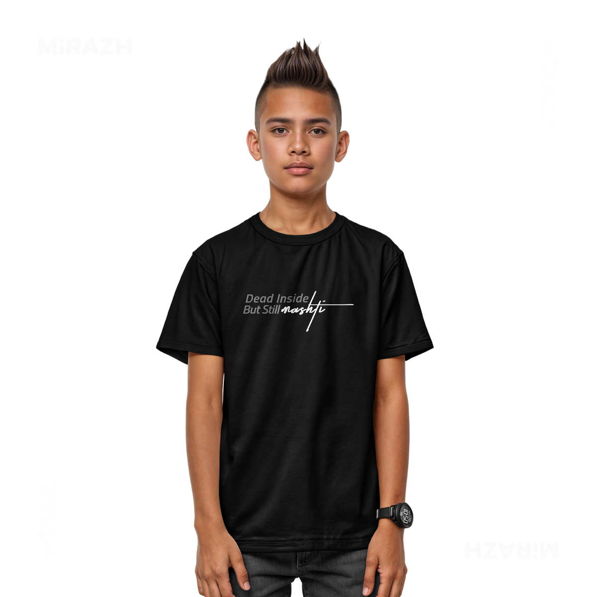 DeadInsideButStillMashti Youth T Shirt 03 Black