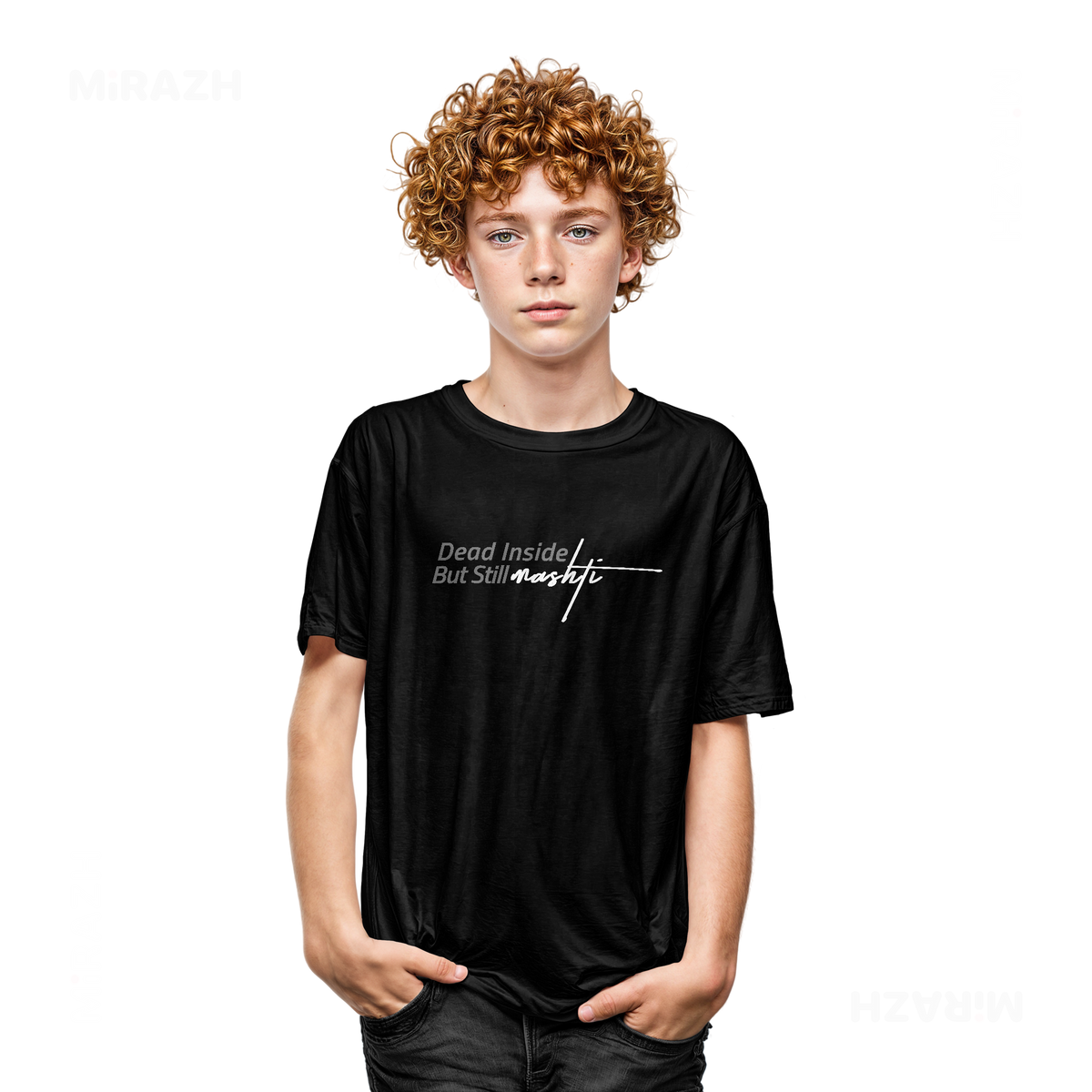 DeadInsideButStillMashti Youth T Shirt 05 Black