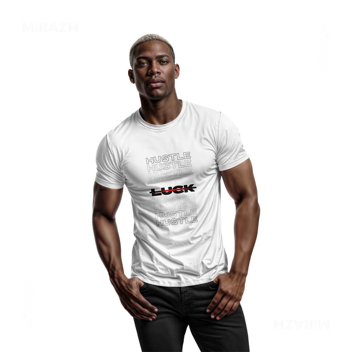 HustleOverLuck Adult T Shirt 02 White