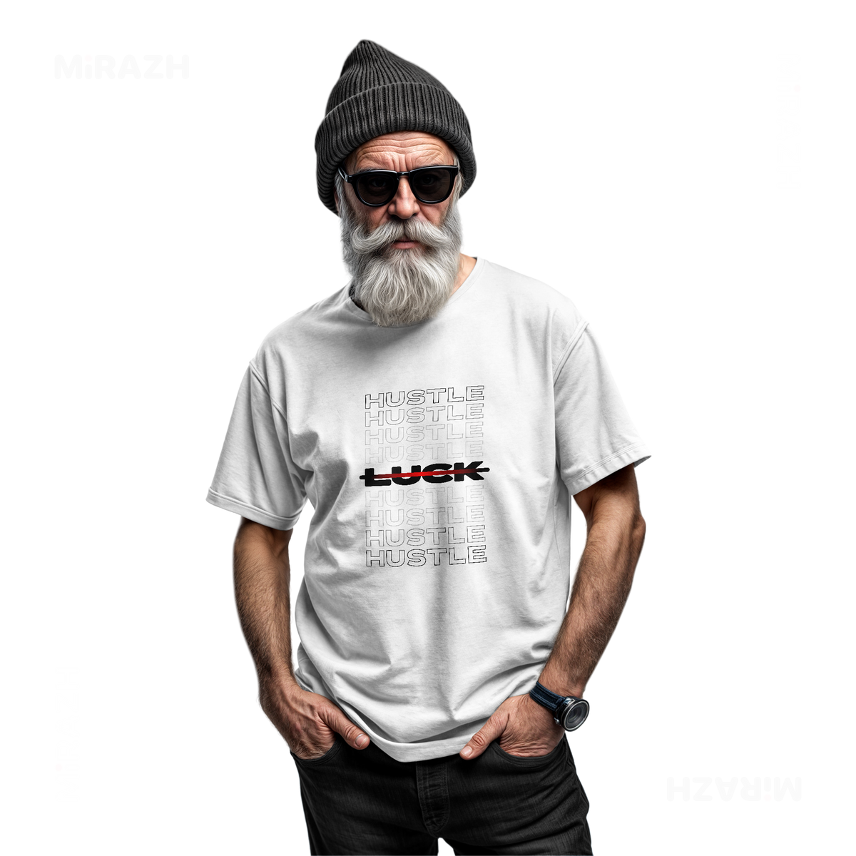 HustleOverLuck Adult T Shirt 06 White