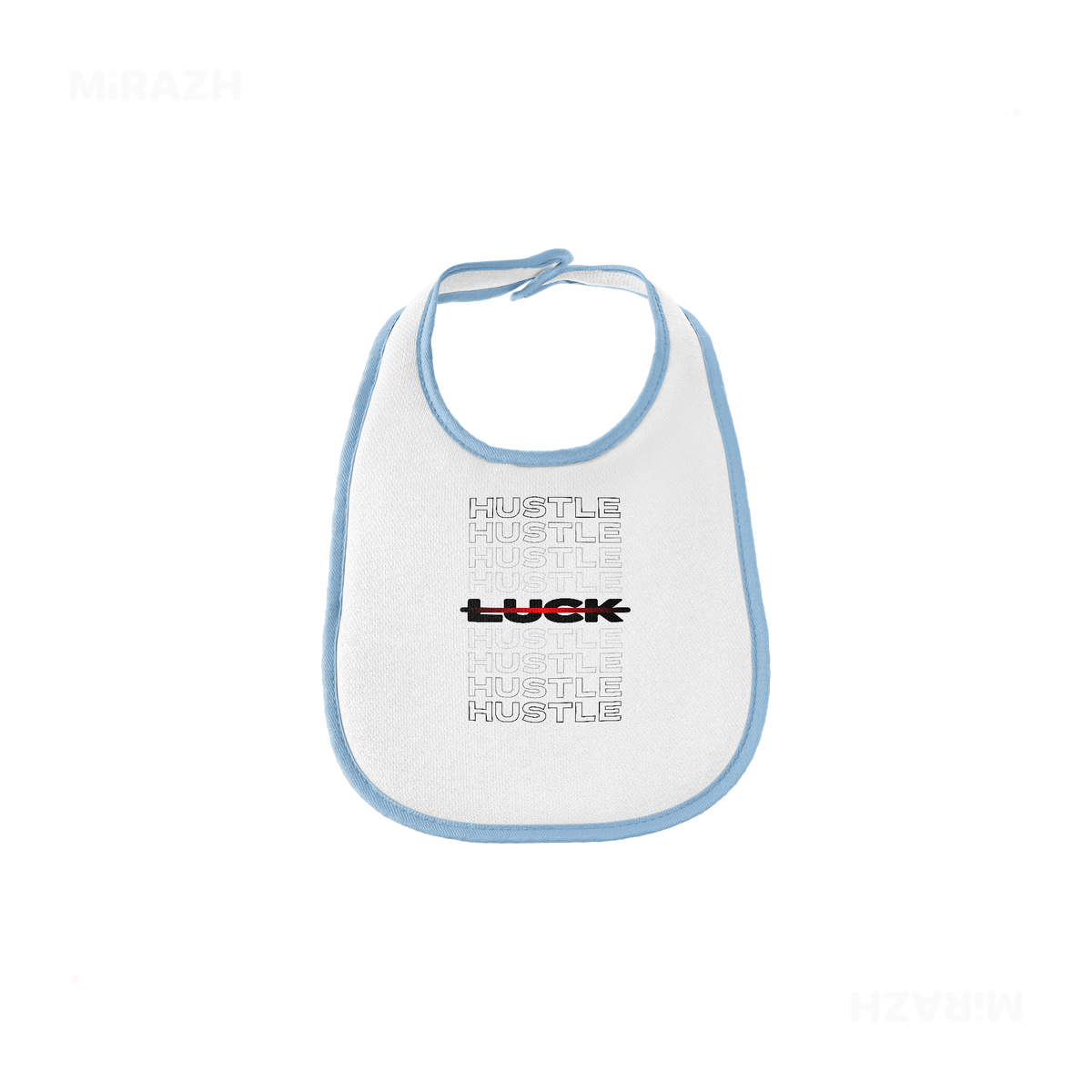 HustleOverLuck Baby Bibs 01 White Lightblue