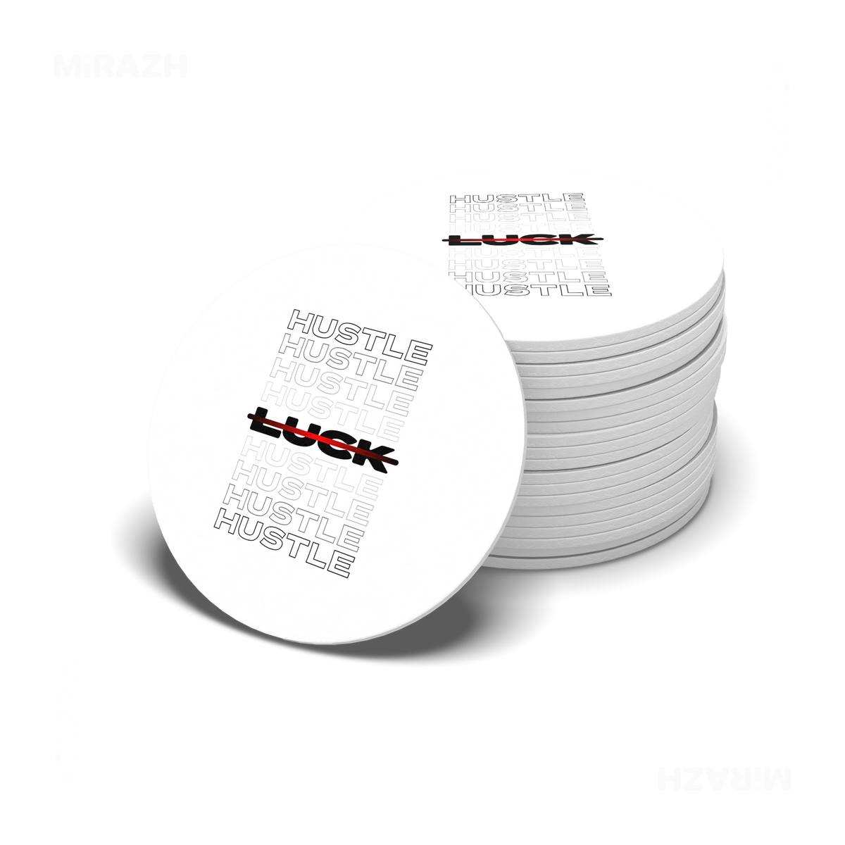 HustleOverLuck Ceramic Coaster 06 Round