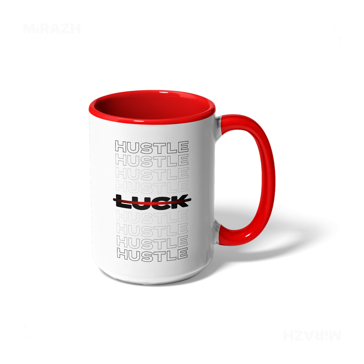 HustleOverLuck Ceramic Mug 01 White Red