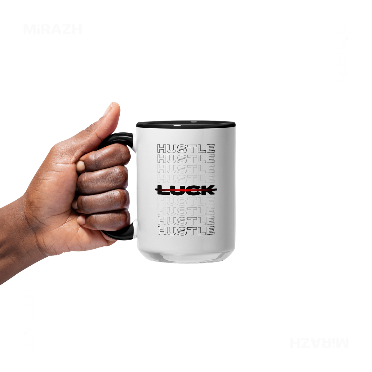 HustleOverLuck Ceramic Mug 05 White Black