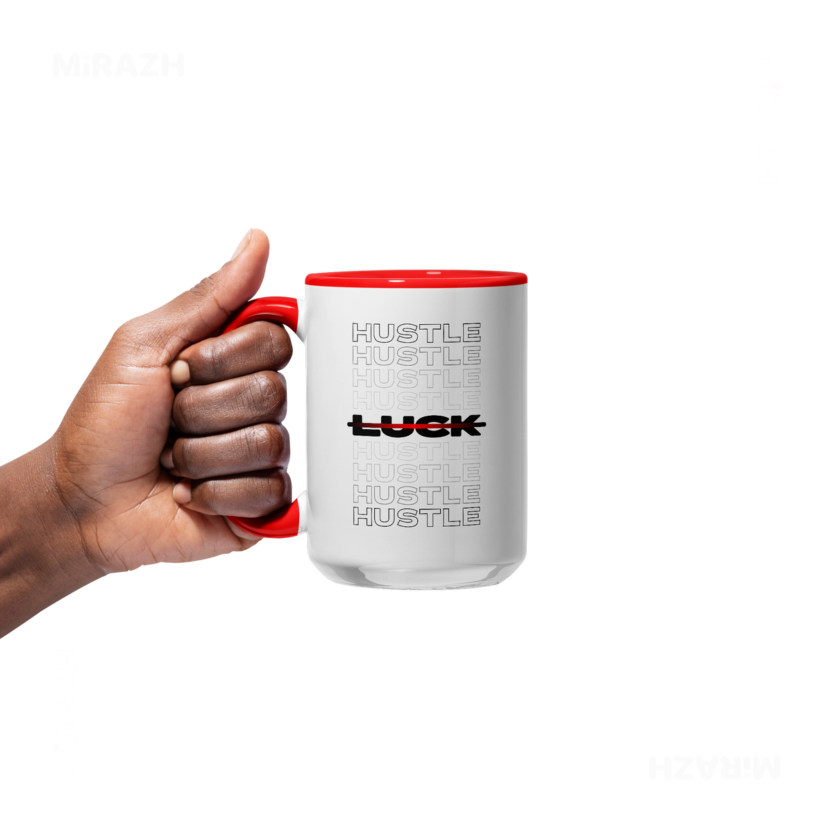 HustleOverLuck Ceramic Mug 05 White Red