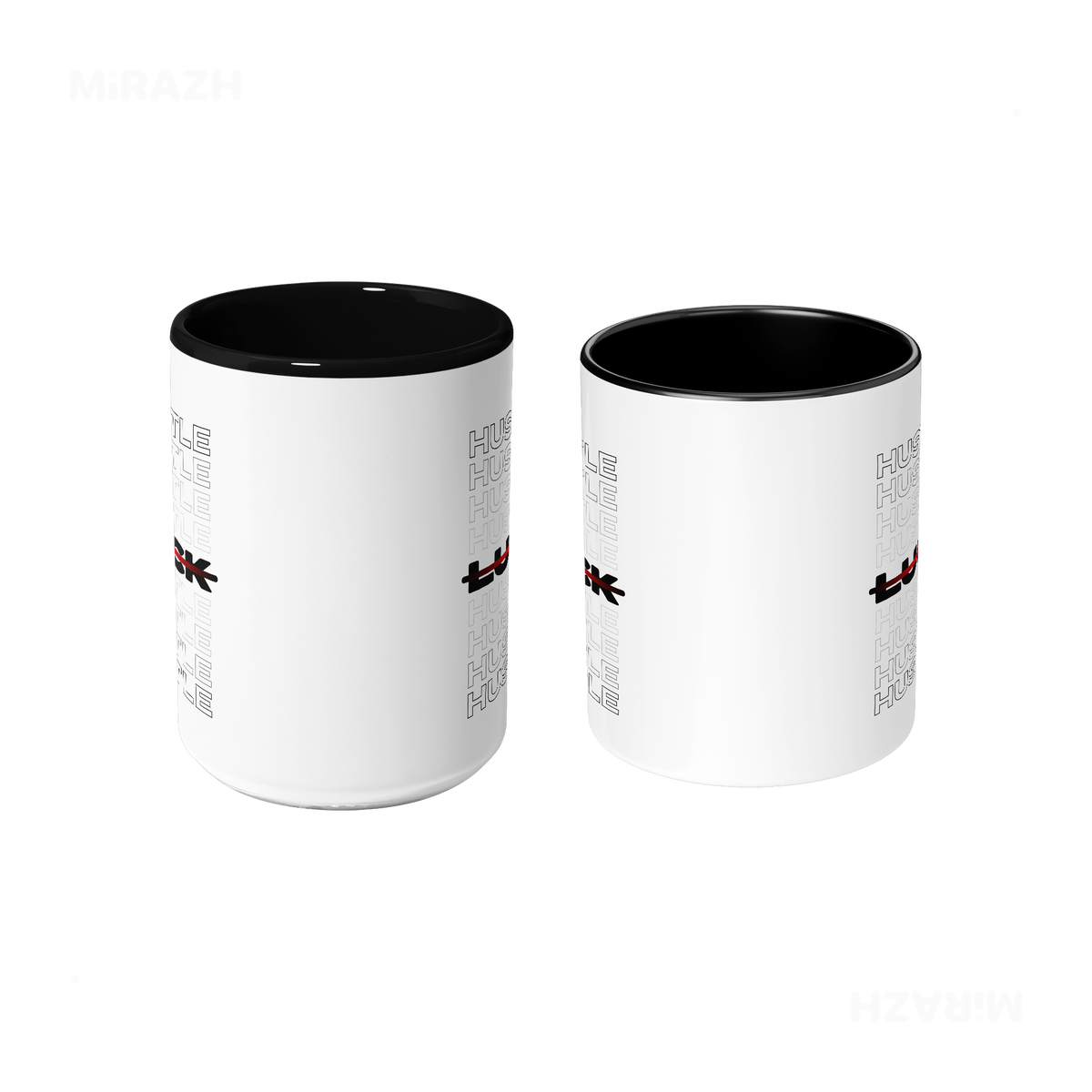 HustleOverLuck Ceramic Mug 09 White Black
