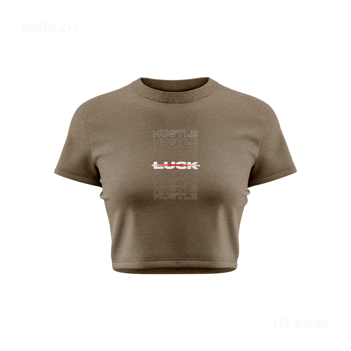 HustleOverLuck Fitted Crop Top 01 Heather Olive
