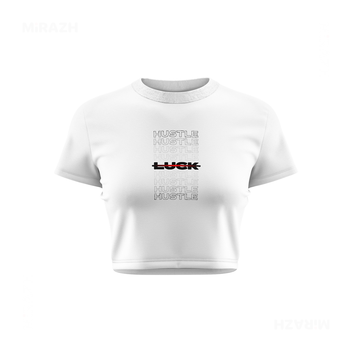 HustleOverLuck Fitted Crop Top 01 White