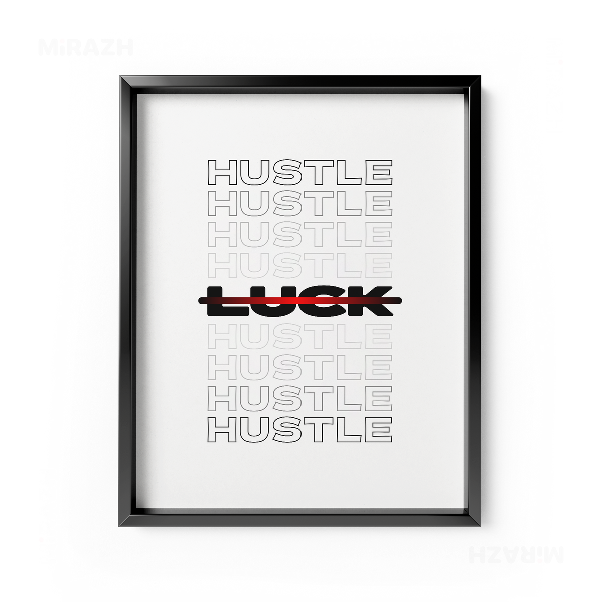 HustleOverLuck Framed Poster 01 Black Aluminum