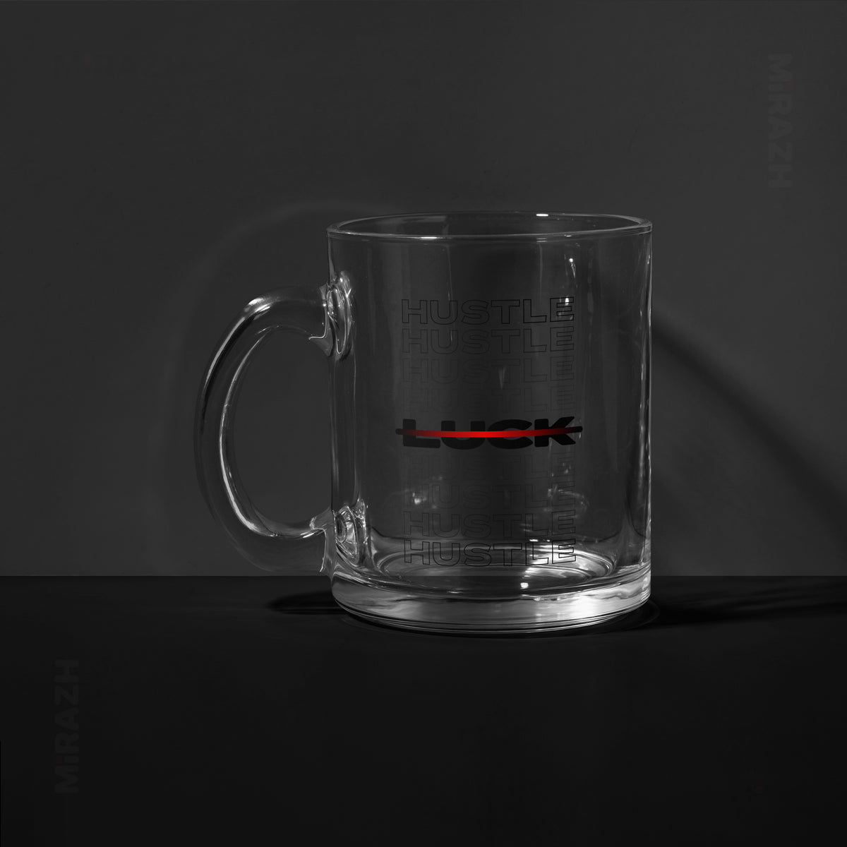 HustleOverLuck Glass Mug 01