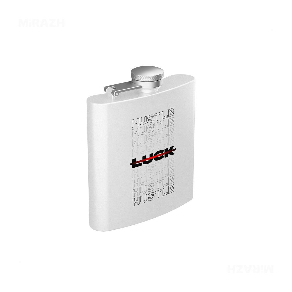 HustleOverLuck Hip Flasks 03 White