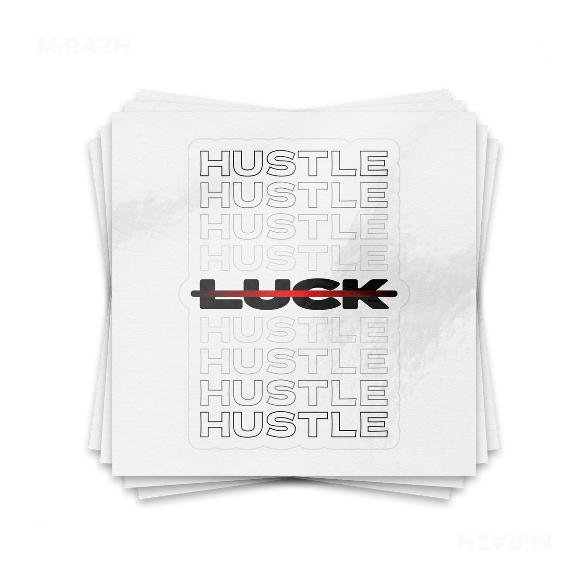 HustleOverLuck Kiss Cut Sticker 01 White