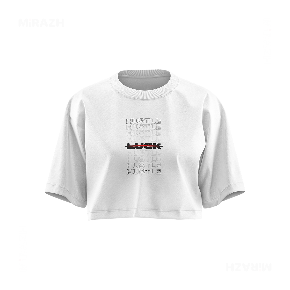 HustleOverLuck Over Sized Crop Top 01 White