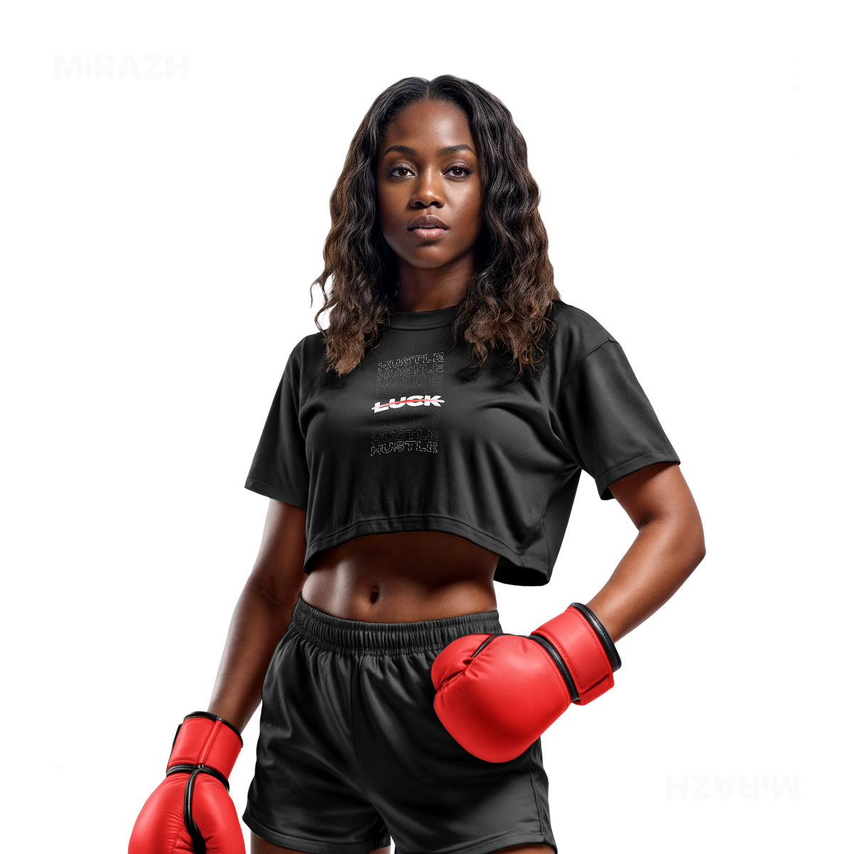 HustleOverLuck Over Sized Crop Top 02 Black