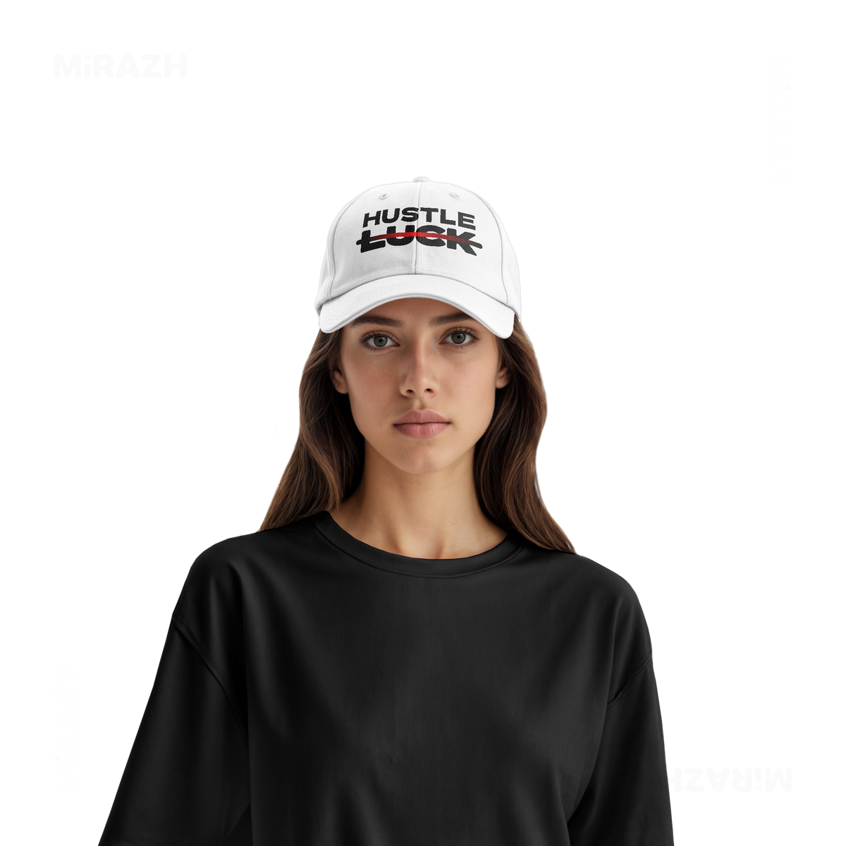 HustleOverLuck Snapback Caps 07 White DTF